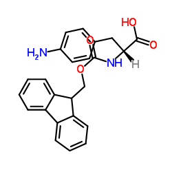 (R)-2-((((9H-芴-9-基)甲氧基)羰基)氨基)-3-(4-氨基苯基)丙酸结构式