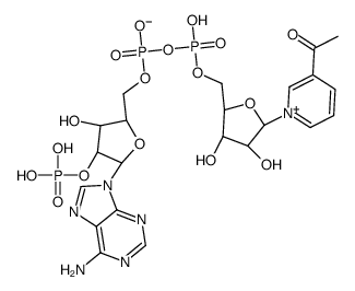 [(2R,3S,4R,5R)-5-(3-acetylpyridin-1-ium-1-yl)-3,4-dihydroxyoxolan-2-yl]methyl [[(2R,3R,4R,5R)-5-(6-aminopurin-9-yl)-3-hydroxy-4-phosphonooxyoxolan-2-yl]methoxy-hydroxyphosphoryl] phosphate Structure