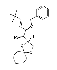(1S,2S,E)-2-(benzyloxy)-5,5-dimethyl-1-((R)-1,4-dioxaspiro[4.5]decan-2-yl)hex-3-en-1-ol结构式