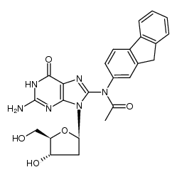 N-(deoxyguanosin-8-yl)acetylaminofluorene Structure