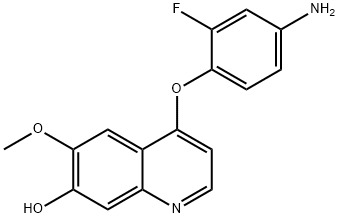 4-(4-氨基-2-氟苯氧基)-6-甲氧基奎琳-7-醇结构式