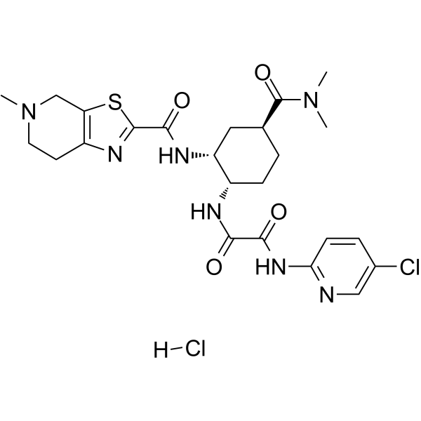 N-[(1S,2R,4S)-4-carbamoyl-2-[(7-methyl-4,5,6,8-tetrahydropyrido[4,3-e][1,3]thiazine-2-carbonyl)amino]cyclohexyl]-N'-(5-chloropyridin-2-yl)oxamide,hydrochloride结构式