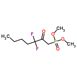 (3,3-二氟-2-氧庚基)膦酸二甲酯结构式