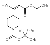 4-(1-氨基-3-乙氧基-3-氧代-1-丙烯)哌啶-1-羧酸-(E)-叔丁酯结构式