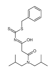 benzyl N-[3-[bis(2-methylpropyl)amino]-3-oxopropanoyl]carbamodithioate结构式