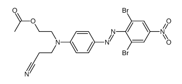Acetic acid 2-{(2-cyano-ethyl)-[4-(2,6-dibromo-4-nitro-phenylazo)-phenyl]-amino}-ethyl ester结构式