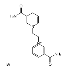 3-carbamoyl-1-(2-(3-carbamoylpyridin-1(4H)-yl)ethyl)pyridin-1-ium bromide Structure