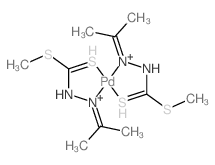 Palladium, bis[methyl (1-methylethylidene)hydrazinecarbodithioato-N2,S]-, (SP-4-2)- Structure