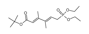 (2E,4E)-6-(Diethoxy-phosphoryl)-3,4-dimethyl-hexa-2,4-dienoic acid tert-butyl ester结构式