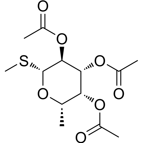 甲基-2,3,4-三-O-乙酰-1-硫基-β-L-岩藻吡喃糖苷结构式