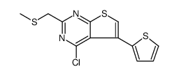 Thieno[2,3-d]pyrimidine, 4-chloro-2-[(methylthio)methyl]-5-(2-thienyl) Structure