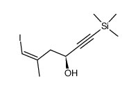 (Z)-(S)-6-iodo-5-methyl-1-trimethylsilanyl-hex-5-en-1-yn-3-ol结构式