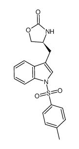 4-[1-(toluene-4-sulfonyl)-1H-indol-3-ylmethyl]-oxazolidin-2-one结构式