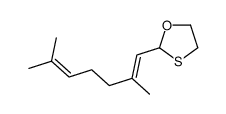 2-(2,6-dimethyl-1,5-heptadien-1-yl)-1,3-oxathiolane结构式