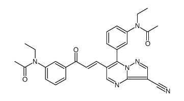 Acetamide, N-[3-[(2E)-3-[7-[3-(acetylethylamino)phenyl]-3-cyanopyrazolo[1,5-a]pyrimidin-6-yl]-1-oxo-2-propen-1-yl]phenyl]-N-ethyl Structure