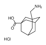 3-(Aminomethyl)-1-adamantanecarboxylic acid hydrochloride (1:1) Structure