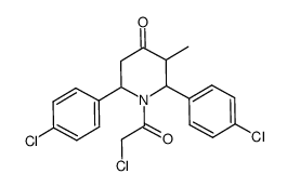 N-chloroacetyl-3-methyl-2,6-bis(p-chlorophenyl)piperidin-4-one Structure