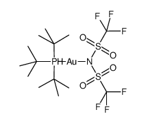Tri-t-butylphosphine[bis(trifluoromethyl)sulfonylimido]gold(I), Structure