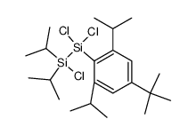 1-(4-tert-Butyl-2,6-diisopropyl-phenyl)-1,1,2-trichloro-2,2-diisopropyl-disilane结构式