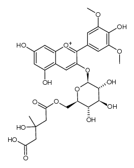 malvidin 3-O-[6-O-(3-hydroxy-3-methylglutaroyl)-β-D-glucopyranoside] Structure