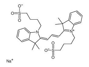 2-[3-[3,3-Dimethyl-1-(4-sulfobutyl)-1,3-dihydroindol-2-ylidene]propenyl]-3,3-dimethyl-1-(4-sulfobutyl)-3H-indolium inner salt sodium salt Structure