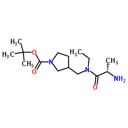 2-Methyl-2-propanyl 3-{[L-alanyl(ethyl)amino]methyl}-1-pyrrolidinecarboxylate Structure