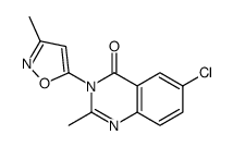 6-chloro-2-methyl-3-(3-methyl-1,2-oxazol-5-yl)quinazolin-4-one结构式