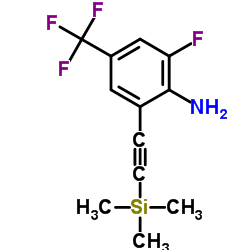 2-Fluoro-4-(trifluoromethyl)-6-[(trimethylsilyl)ethynyl]aniline Structure