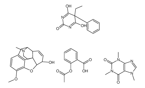 (4R,4aR,7S,7aR,12bS)-9-methoxy-3-methyl-2,4,4a,7,7a,13-hexahydro-1H-4,12-methanobenzofuro[3,2-e]isoquinoline-7-ol,2-acetyloxybenzoic acid,5-ethyl-5-phenyl-1,3-diazinane-2,4,6-trione,1,3,7-trimethylpurine-2,6-dione Structure