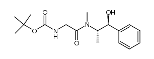 tert-butyl (2-(((1S,2S)-1-hydroxy-1-phenylpropan-2-yl)(methyl)amino)-2-oxoethyl)carbamate结构式