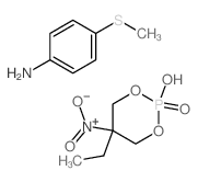 5-ethyl-2-hydroxy-5-nitro-1,3-dioxa-2$l^C12H19N2O6PS-phosphacyclohexane 2-oxide; 4-methylsulfanylaniline结构式