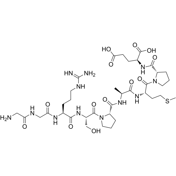 H-Gly-Gly-Arg-Ser-Pro-Ala-Met-Pro-Glu-OH trifluoroacetate salt结构式