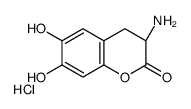 (S)-3-Amino-3,4-dihydro-6,7-dihydroxy-2H-1-benzopyran-2-one Hydrochloride结构式