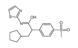 3-环戊基-2-[4-(甲烷磺酰基)苯基]-N-(噻唑-2-基)丙胺结构式