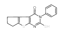 3-苯基-2-磺酰基-3,5,6,7-四氢-4h-环戊基[4,5]噻吩并[2,3-d]嘧啶-4-酮结构式