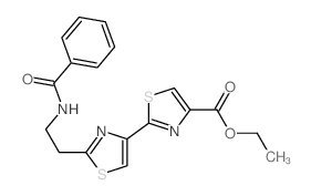[2,4'-Bithiazole]-4-carboxylicacid, 2'-[2-(benzoylamino)ethyl]-, ethyl ester结构式