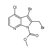 Methyl 3-bromo-2-(bromomethyl)-4-chloro-1H-pyrrolo[2,3-b]pyridine -1-carboxylate Structure