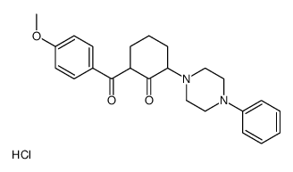 2-(4-methoxybenzoyl)-6-(4-phenylpiperazin-1-yl)cyclohexan-1-one,hydrochloride Structure