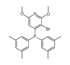 4-(bis(3,5-dimethylphenyl)phosphanyl)-3-bromo-2,6-dimethoxypyridine结构式