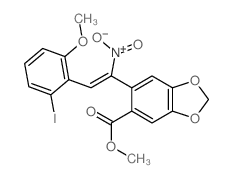 methyl 6-[2-(2-iodo-6-methoxy-phenyl)-1-nitro-ethenyl]benzo[1,3]dioxole-5-carboxylate结构式