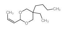 5-butyl-5-ethyl-2-[(Z)-prop-1-enyl]-1,3-dioxane structure