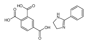 benzene-1,2,4-tricarboxylic acid, compound with 4,5-dihydro-2-phenyl-1H-imidazole (1:1) Structure