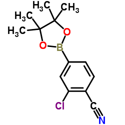 2-Chloro-4-(4,4,5,5-tetramethyl-1,3,2-dioxaborolan-2-yl)benzonitrile Structure