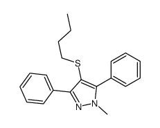 4-butylsulfanyl-1-methyl-3,5-diphenylpyrazole结构式