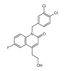 4-(2-hydroxyethyl)-6-fluoro-1-(3,4-dichlorobenzyl)-1,2-dihydro-2-oxoquinoline Structure
