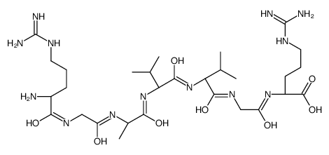 (2S)-2-[[2-[[(2S)-2-[[(2S)-2-[[(2S)-2-[[2-[[(2S)-2-amino-5-(diaminomethylideneamino)pentanoyl]amino]acetyl]amino]propanoyl]amino]-3-methylbutanoyl]amino]-3-methylbutanoyl]amino]acetyl]amino]-5-(diaminomethylideneamino)pentanoic acid结构式
