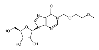 9-((2R,3R,4S,5R)-3,4-dihydroxy-5-(hydroxymethyl)tetrahydrofuran-2-yl)-1-((2-methoxyethoxy)methyl)-1H-purin-6(9H)-one结构式