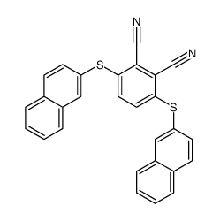 3,6-bis(naphthalen-2-ylsulfanyl)benzene-1,2-dicarbonitrile结构式