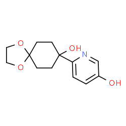 3-羟基-6-(8-羟基-1,4-二氧杂螺[4.5]癸烷-8-基)吡啶结构式