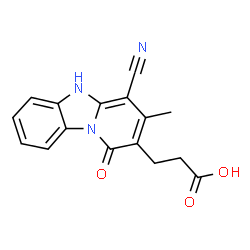 3-(4-cyano-3-methyl-1-oxo-1,5-dihydrobenzo[4,5]imidazo[1,2-a]pyridin-2-yl)propanoic acid结构式